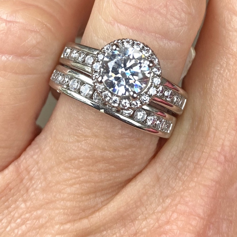 Sterling silver 925 and cz wedding set